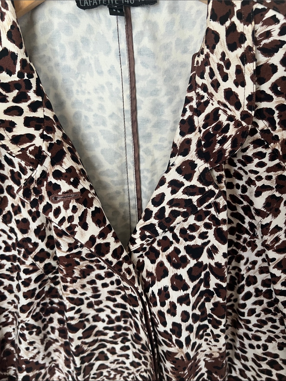 Lafayette 148 brown and cream leopard Shacket - Picture 6 of 9